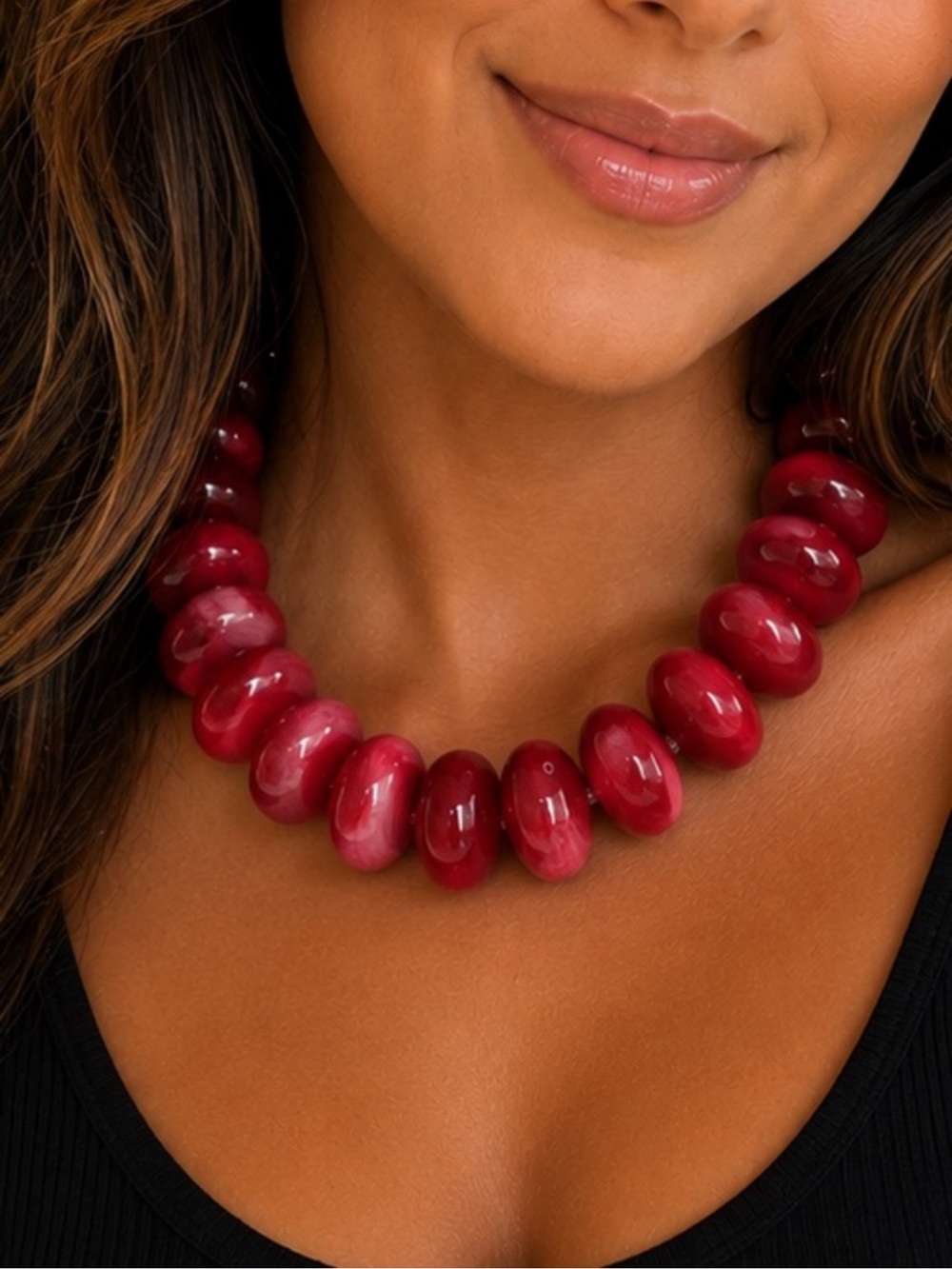 Mayamar Large Agate Bead Necklace (NWT)